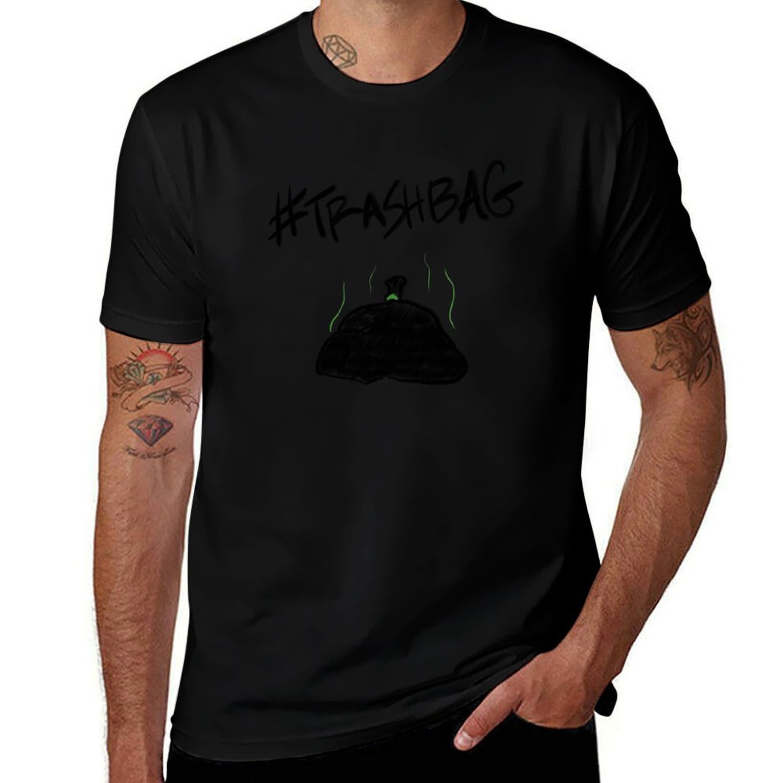 Mens Fashion Hashtags - Hashtag Trashbag T-Shirt Fashion Casual Short
