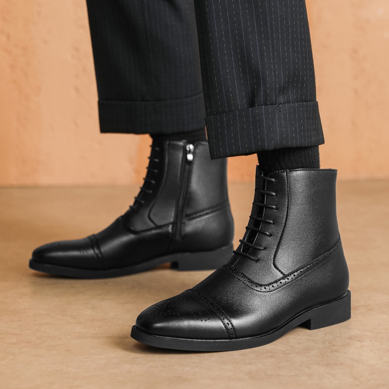 Chelsea Boots Men - Luxury Men's Boots New High-top Leather