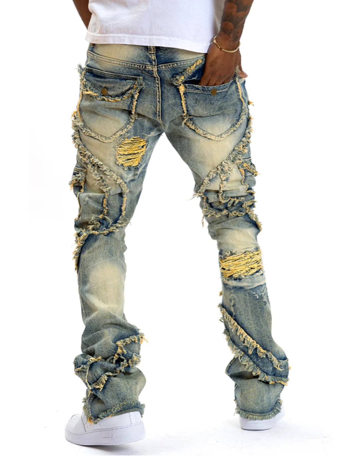2025 New Men Ripped Stacked Je - огляд і ціна Men'S Fashion Jeans 2025
