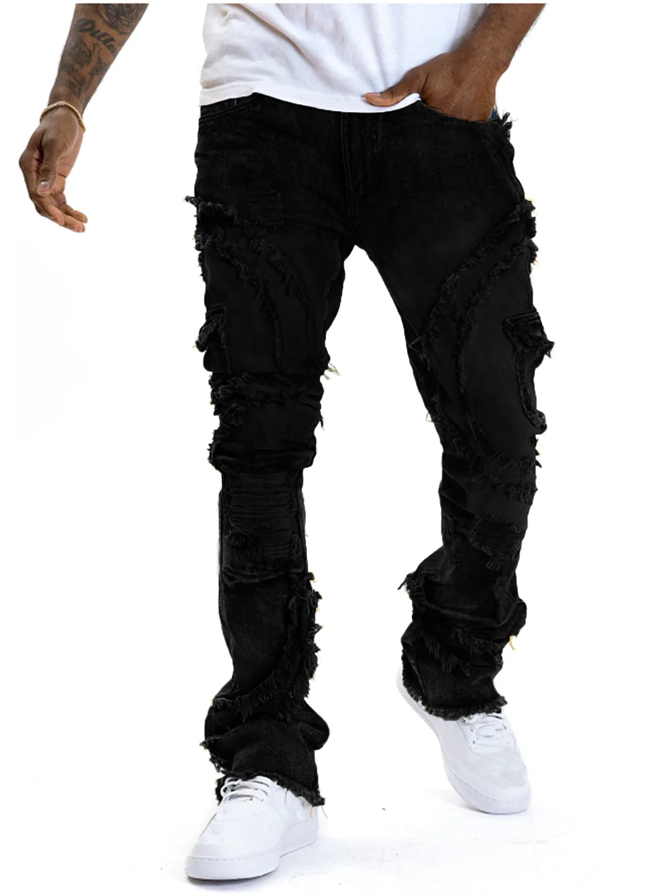 2025 New Men Ripped Stacked Je - огляд і ціна Men'S Fashion Jeans 2025