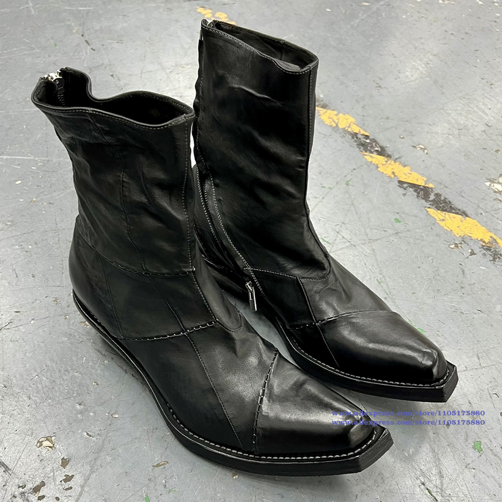 Black Leather Men's Boots Poin - огляд і ціна Chelsea Boots Men