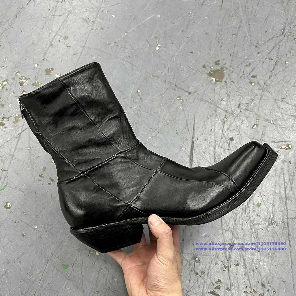 Black Leather Men's Boots Poin - огляд і ціна Chelsea Boots Men
