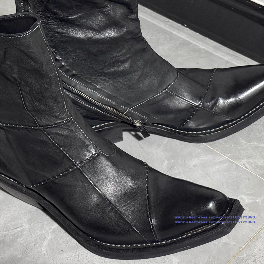 Black Leather Men's Boots Poin - огляд і ціна Chelsea Boots Men