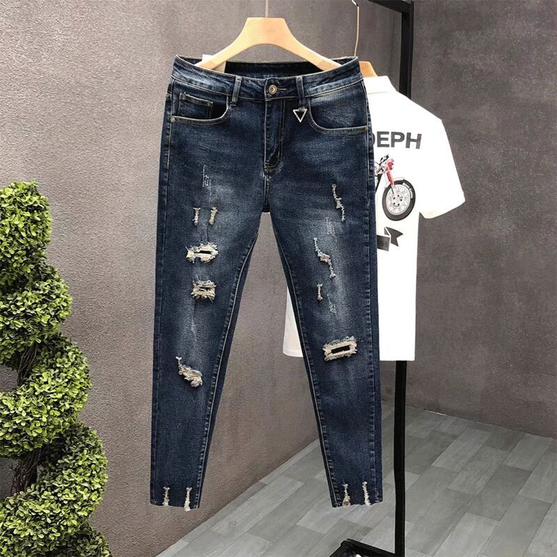 Cropped Jeans for Men Ripped T - огляд і ціна Men'S Fashion Jeans 2025