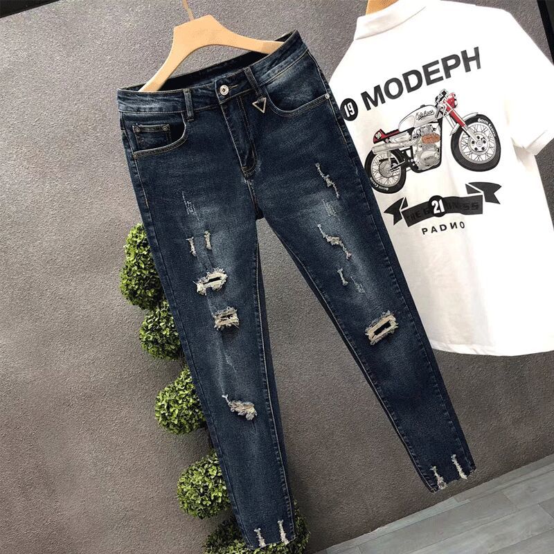 Cropped Jeans for Men Ripped T - огляд і ціна Men'S Fashion Jeans 2025