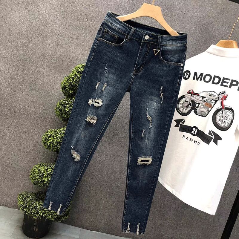 Cropped Jeans for Men Ripped T - огляд і ціна Men'S Fashion Jeans 2025