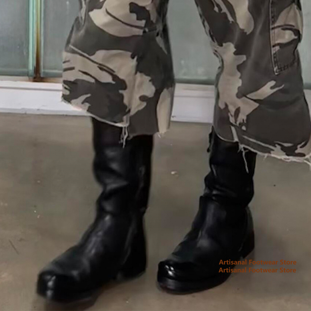 High Top Round Toe Motorcycle  - огляд і ціна Chelsea Boots Men