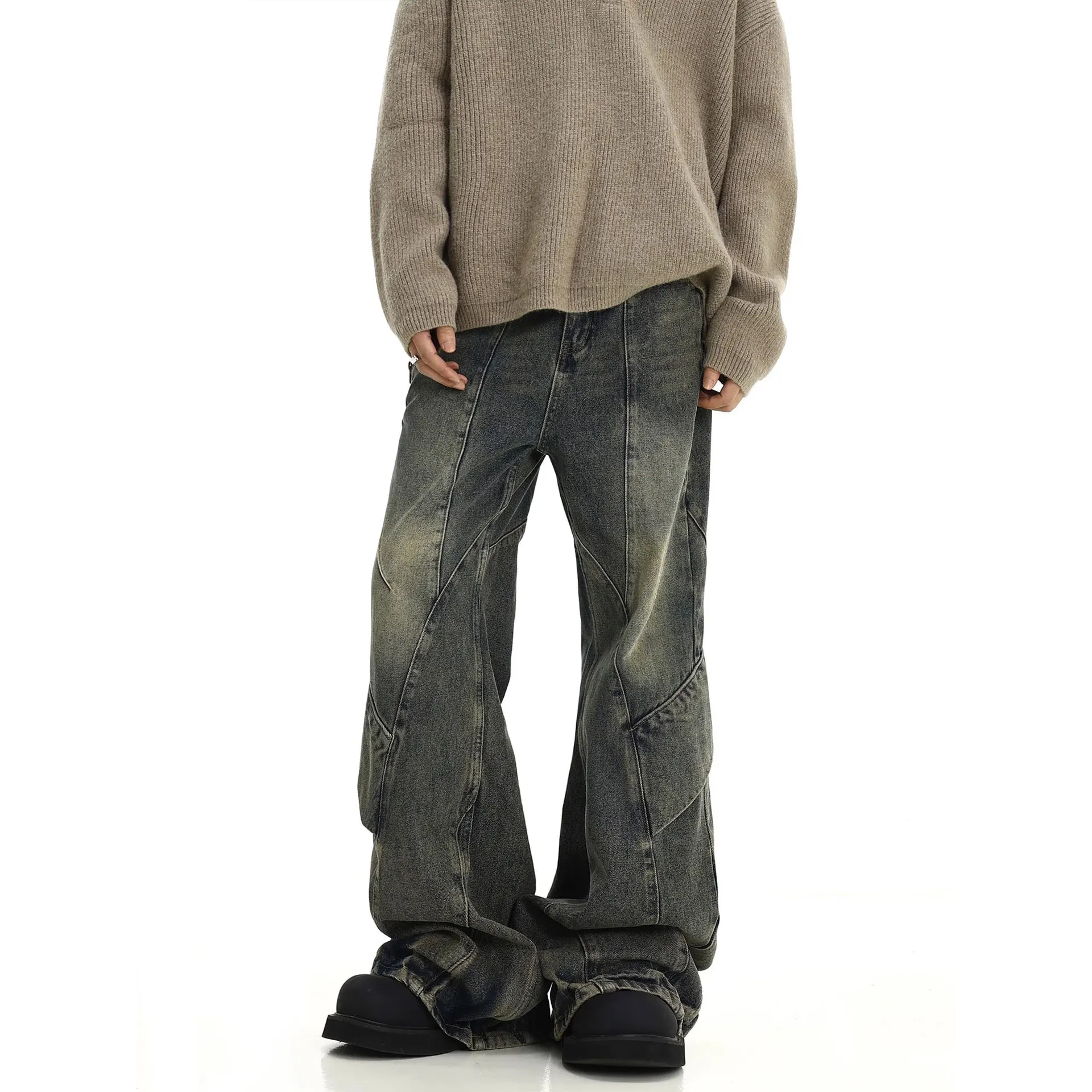 Men Jeans Denim Flare Pants Fl - огляд і ціна Men'S Fashion Jeans 2025