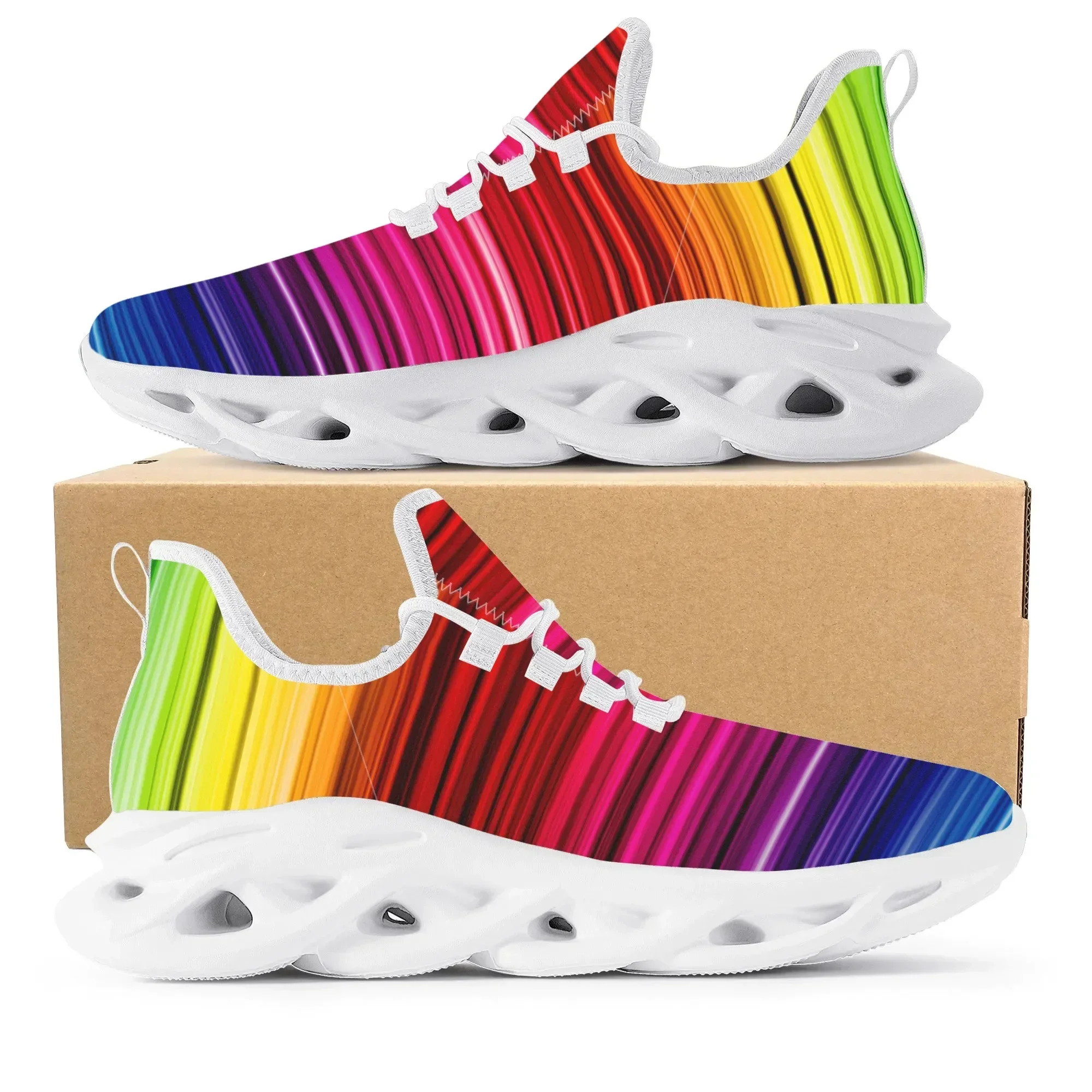 Colorful Rainbow Design Fashio - огляд і ціна Men'S Fashion Running Shoes