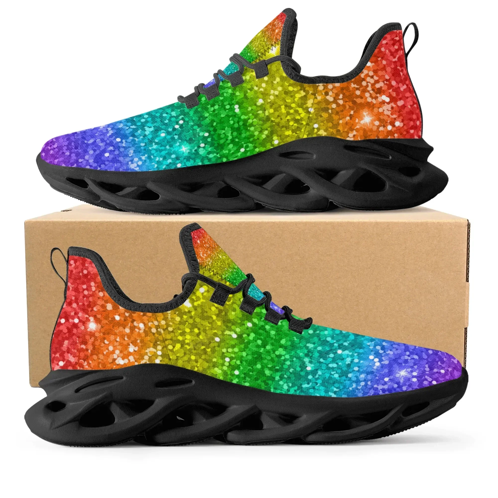 Colorful Rainbow Design Fashio - огляд і ціна Men'S Fashion Running Shoes