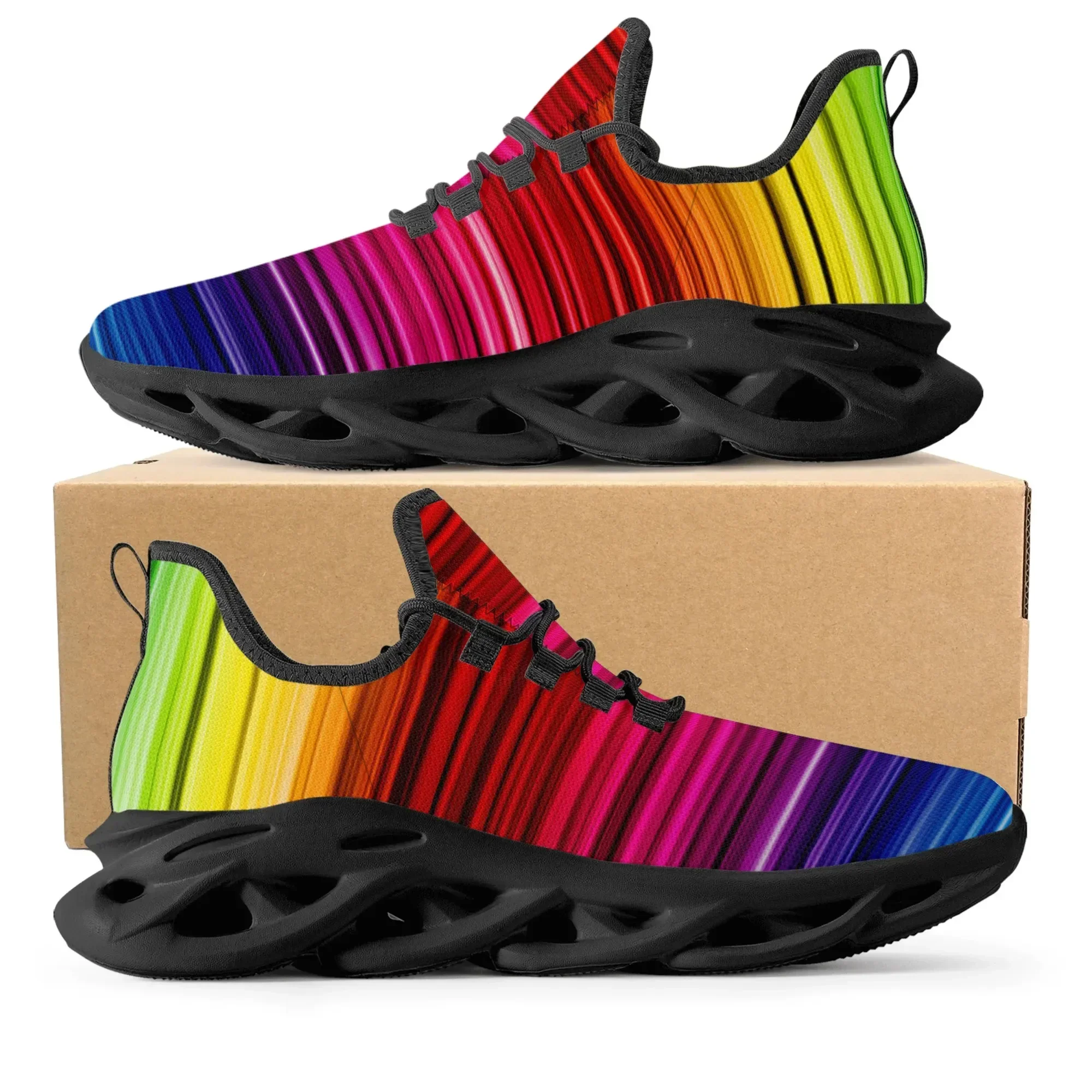 Colorful Rainbow Design Fashio - огляд і ціна Men'S Fashion Running Shoes